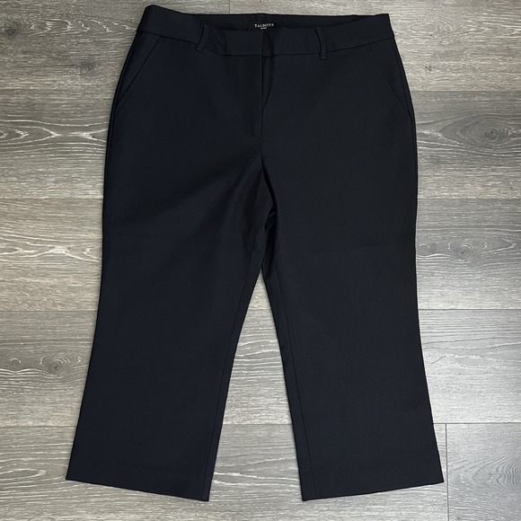 Talbots Pants - Talbots Pants Women's 14P Black Heritage Cropped Academia‎ Stretch Flat Front
